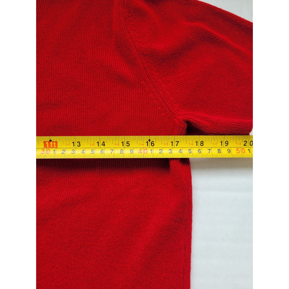 Talbots Sweater Women's Wool Cashmere Blend Knit RED Crew Neck Short Sleeve SZ S - Picture 6 of 8